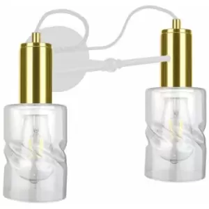 Image of Keter Inger Wall Lamp White, Gold, 25cm, 2x E27