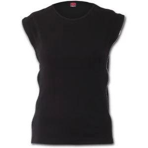 Image of Gothic Rock Zip Side Ribbed Gothic Womens XX-Large Sleeveless Top - Black
