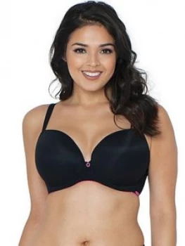 image of Curvy Kate Smoothie Soul Plunge Bra - Black, Size 28, Women