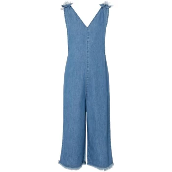 Image of Rose and Wilde Shelby Chambray Cullott Jumpuit - Blue