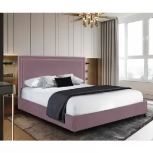 Image of Sensio Upholstered Beds - Plush Velvet, Double Size Frame, Pink - Pink