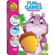 Image of school zone fun and games preschool activity workbook 320 pages ages 3 and
