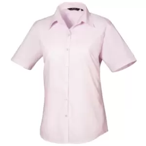 Image of Premier Short Sleeve Poplin Blouse / Plain Work Shirt (18) (Pink)
