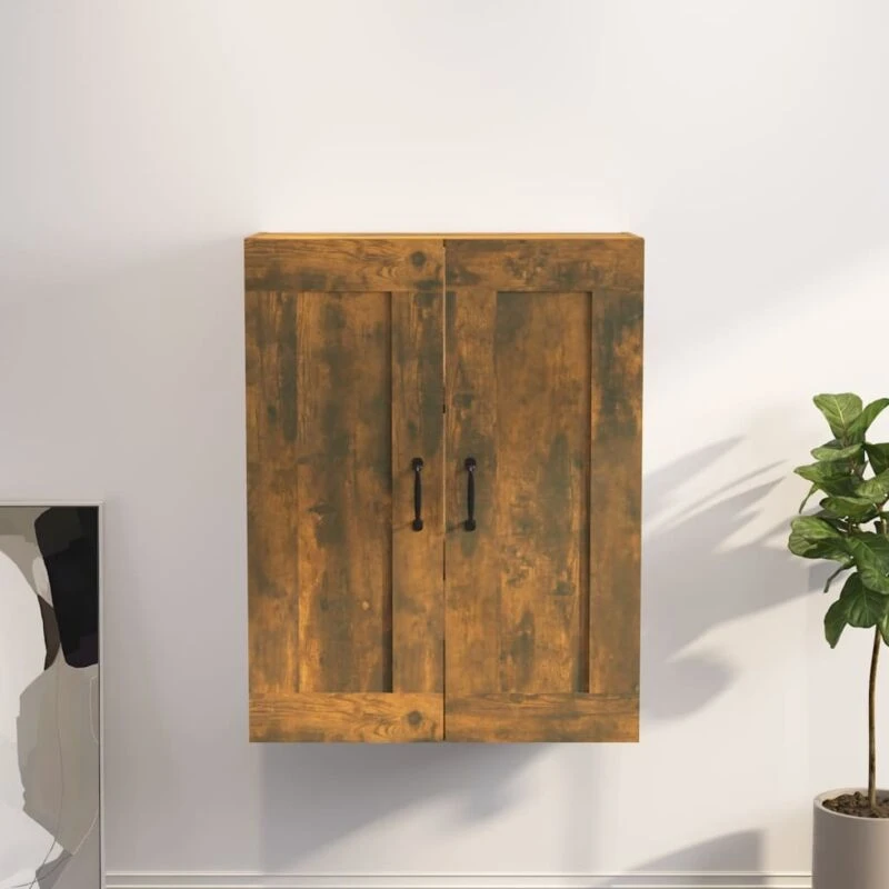 Image of vidaXL Hanging Wall Cabinet Smoked Oak 69.5x32.5x90 cm, Brown 817396