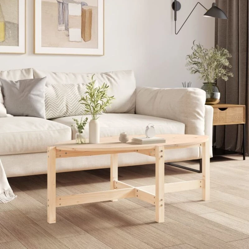 Image of Vidaxl Coffee Table 118X63X45cm Solid Wood Pine, Brown 822317