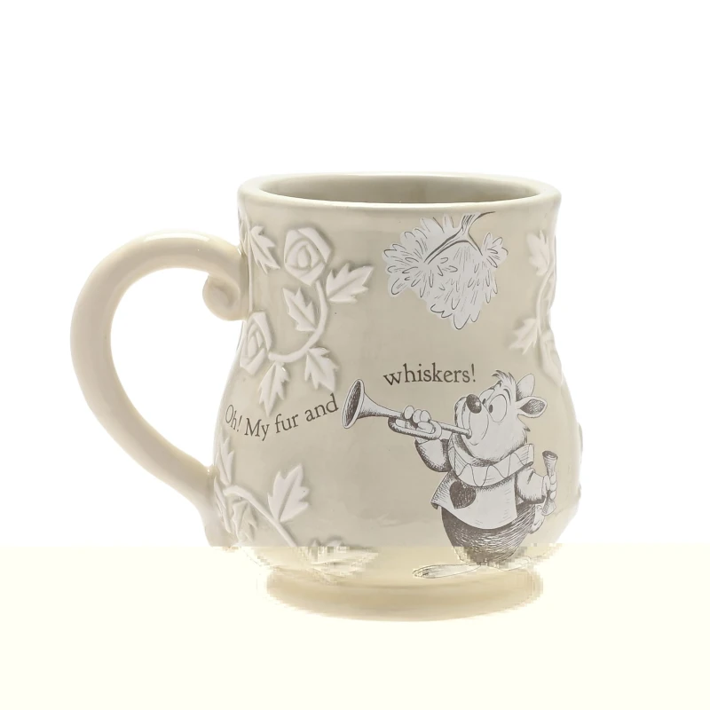 Image of Disney Alice in Wonderland Embossed Mug - White Rabbit Light Stone unisex