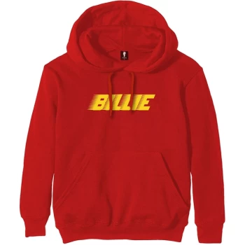 Image of Billie Eilish - Racer Logo Unisex Large Hoodie - Red