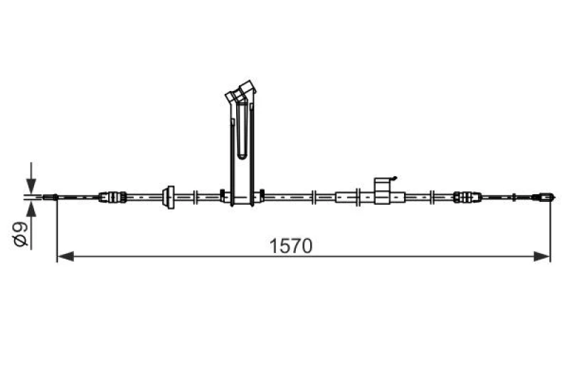 Image of Handbrake cable Bosch 1 987 482 833