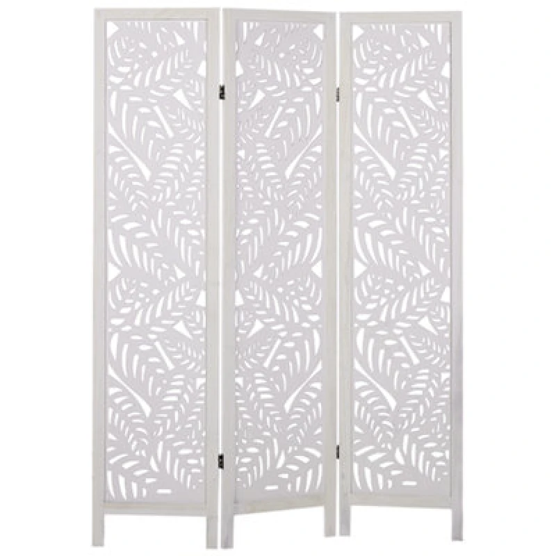 Image of Beliani 3 Panel Room Divider Melago White 122cm 170 Cm