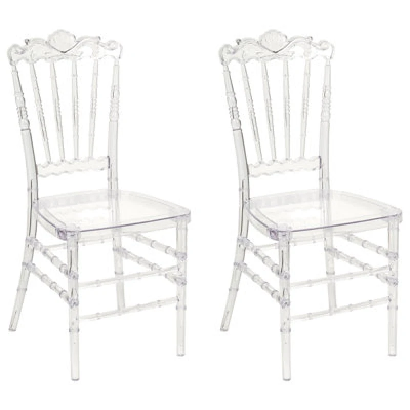 Image of Beliani Set Of 2 Dining Chairs Mendon Transparent