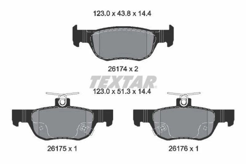 Image of Brake pad set TEXTAR 2617401
