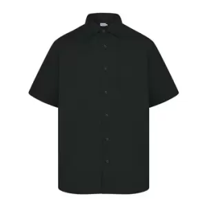 Image of Absolute Apparel Mens Short Sleeved Classic Poplin Shirt (L) (Black)