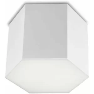 Image of Ceiling light Six, aluminum and polycarbonate, matt white, 22 cm