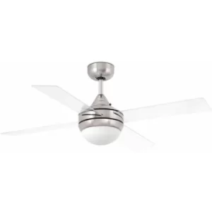 image of Mini Icaria 2-Light Satin Nickel Ceiling Fan with Light