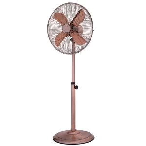 Image of Robert Dyas 16" Pedestal Fan - Brass
