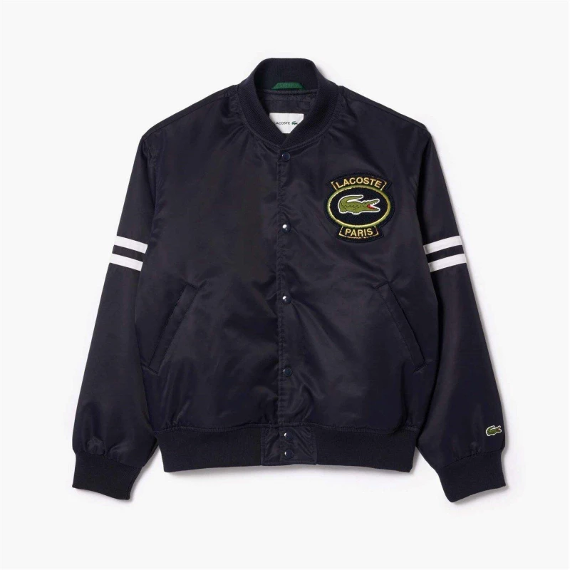 Image of Lacoste Mens Long Sleeve Varsity Jacket Navy HDE male 2XS