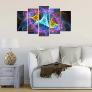 Image of 5ABSMDF-16 Multicolor Decorative MDF Painting (5 Pieces)