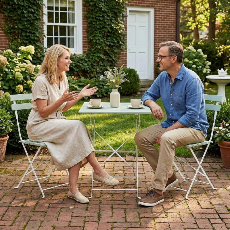 Image of OUTSUNNY Outdoor Bistro Set Folding for 2 People White Green Green Unisex