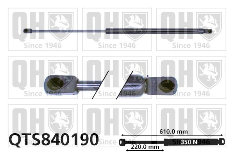 Image of QUINTON HAZELL Tailgate strut QUINTON HAZELL QTS840190