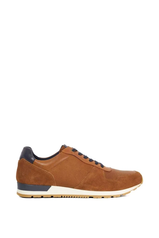 Image of Dune London Dune London Men 'Toronto' Leather Trainers in Tan Size: 7 Tan 7 Male 5050808728458