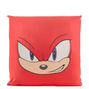 image of Sonic The Hedgehog Knuckles Face Square Cushion - 40x40cm