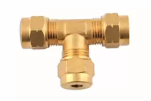 Image of Brass Coupling Tee Piece 10.0mm Pk 5 Connect 31123