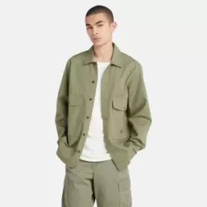 Image of Timberland Two-pocket Workwear Overshirt For Men In Green Green, Size S