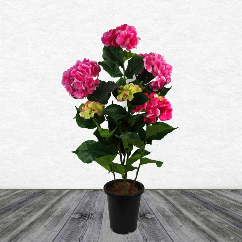 Image of Leaf Artificial Hydrangea Flowering Plant Pink Pink