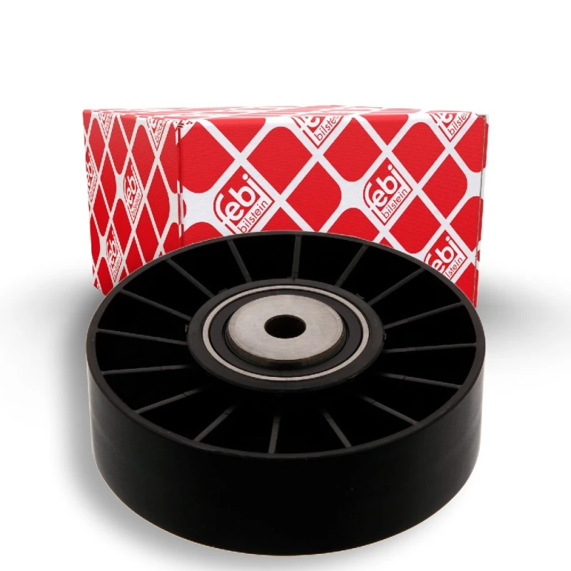 Image of FEBI BILSTEIN 04130 Idler Pulley Plastic Deflection/Guide Pulley,v-ribbed belt (312)