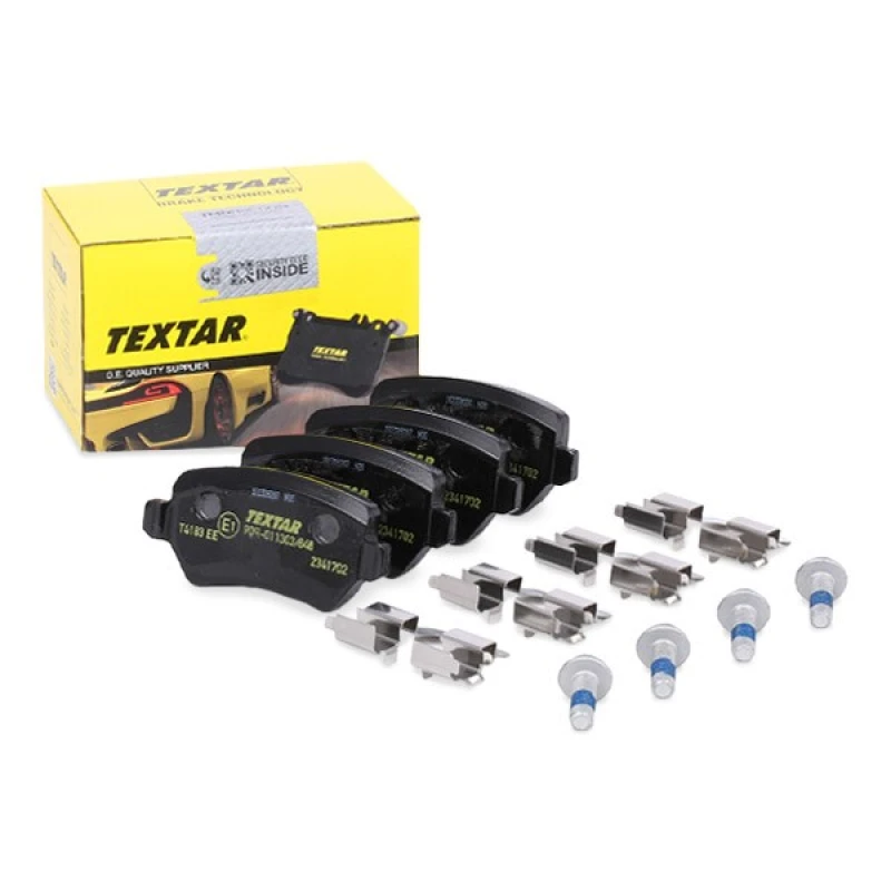 Image of TEXTAR 2341702 Brake pad set not prepared for wear warning indicator, with accessories, with brake caliper screws Brake Pad Set,disc brake (402)