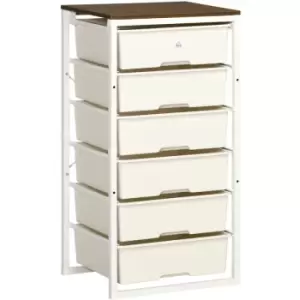 image of Chest of Drawers, 6 Drawer Unit Storage Chest Bedroom Living Room White - White - Homcom