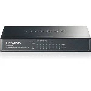 image of TP Link 8-Port Gigabit Unmanaged Desktop Switch, 4-Port PoE, Steel Case