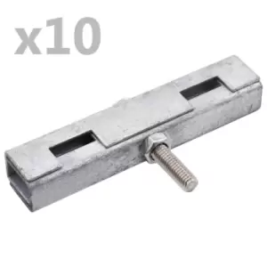 Image of Vidaxl Garden U Mat Connector 10 Sets Silver