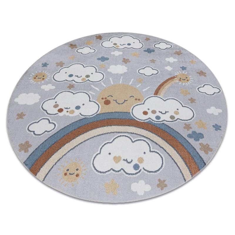 Image of RugsX Bono Rug in Grey Size: 120cm diameter Grey Unisex 120cm diameter
