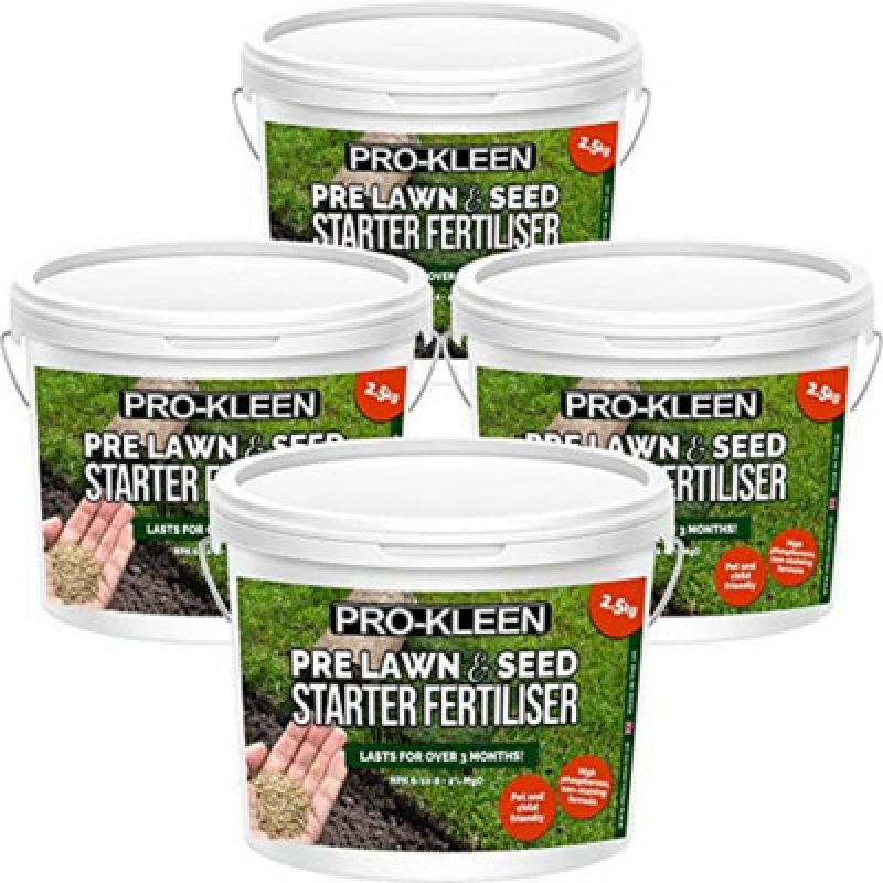 Image of Pro-Kleen Pre Lawn & Seed Starter Fertiliser - Phosphorus Rich Formula With Nitrogen, Potassium & Magnesium Oxide 10Kg