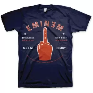 image of Eminem - Detroit Finger Unisex XX-Large T-Shirt - Blue