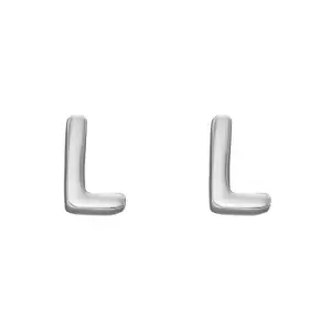 Image of Sterling Silver Alphabet Letter L Stud Earrings
