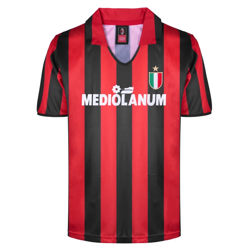 Image of Score Draw AC Milan 1988 Retro Football Shirt MILAN88HPYSS-XXXL XXXL Mens Sportswear
