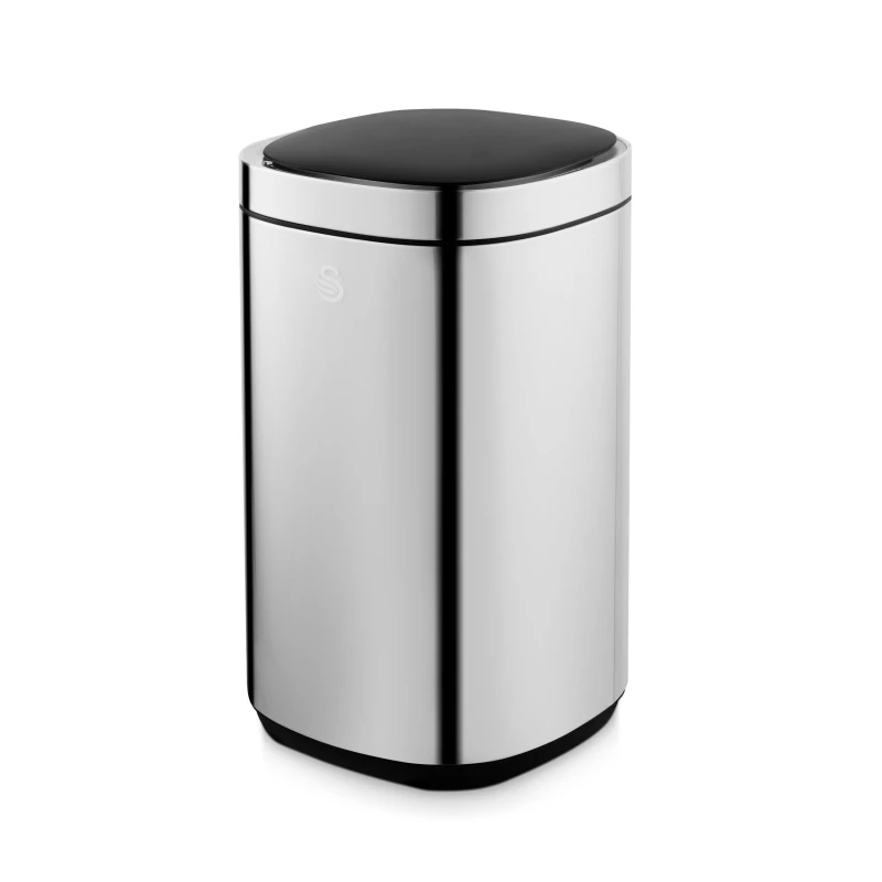 Image of Swan Swan 30L Square Sensor Bin Silver - Swan Silver HR82701