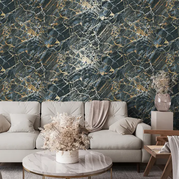 Image of Onyx Navy Hybrid Tactile Wallpaper Navy (Blue)