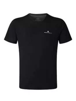 image of Ronhill Core Running T-Shirt - Black/White Size M Men