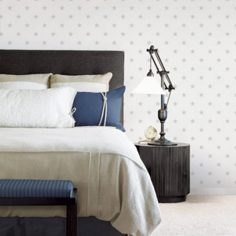 Image of Galerie Deauville 2 Beige White Deauville Star Smooth Wallpaper