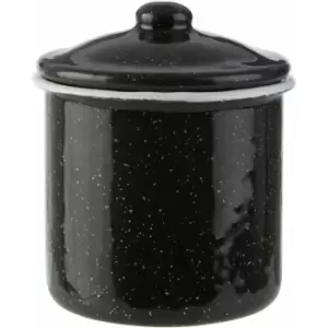 Image of Small Canister Tea Coffee And Sugar Jar Basic Black Kitchen Storage Jar Perfect For Storing Spices Biscuits Ground Coffee 9 x 10 x 9 - Premier