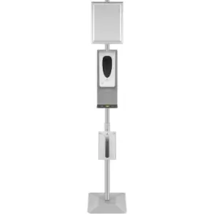 Image of VEVOR Automatic Hand Dispenser with Stand, Infrared Sensing Sanitizing Station with Signboard & Tissue Box, 1000 mL Hand Sanitizer Dispenser,