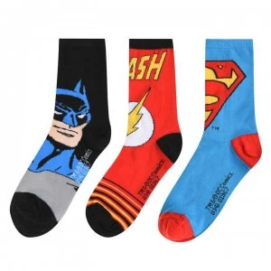 image of DC Comics Superman 3 Pack Crew Socks Junior - Multi