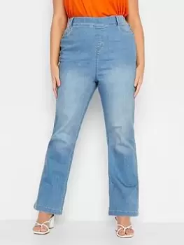 Image of Yours Pull On Bootcut Jegging Bleach, Blue, Size 16, Women