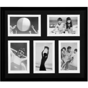 Image of 5 Picture 4 x 6' Black Plastic Photo Frame - Premier Housewares