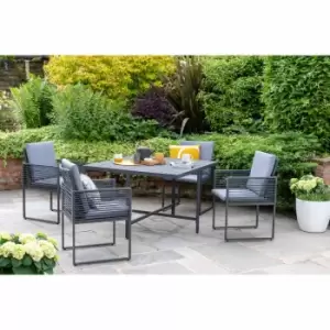 Norfolk Leisure Sheringham 4 Seater Cube Outdoor Dining Set - Anthracite Grey