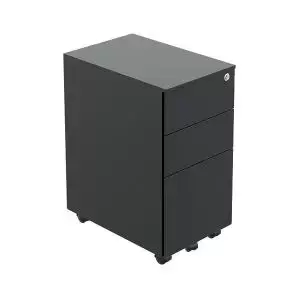 Image of Jemini Slimline Pedestal Steel Black KF80388 KF80388