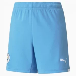 Image of PUMA Man City Replica Youth Football Shorts, Light Blue/White, size 7-8 Youth, Clothing